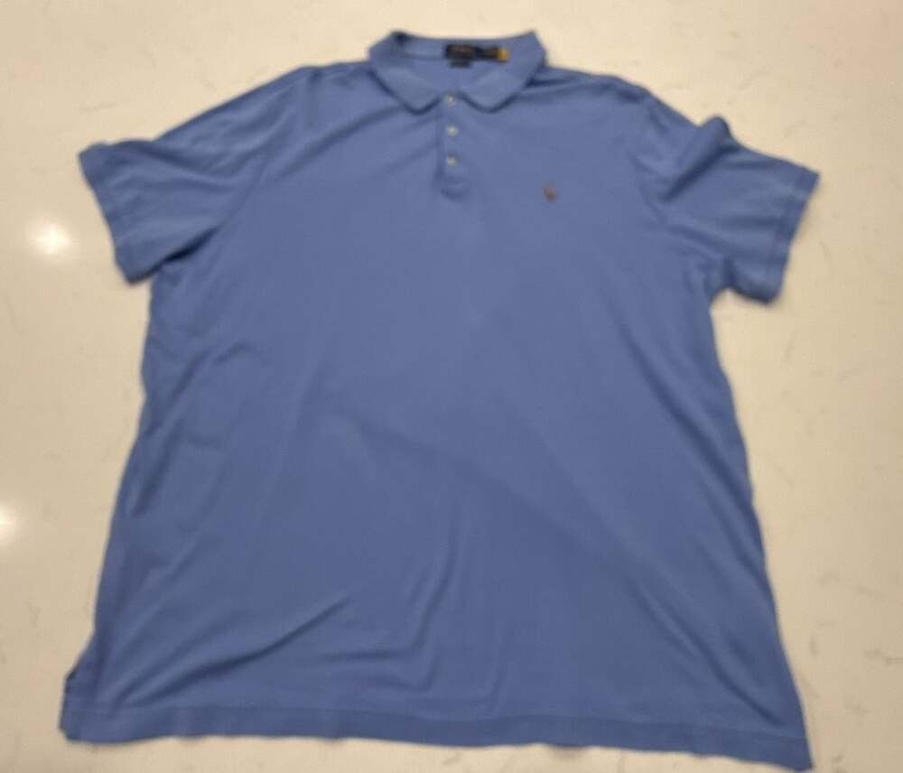 Polo Ralph Lauren Classic Fit Polo Shirt Size XXL Light Blue Pink Pony